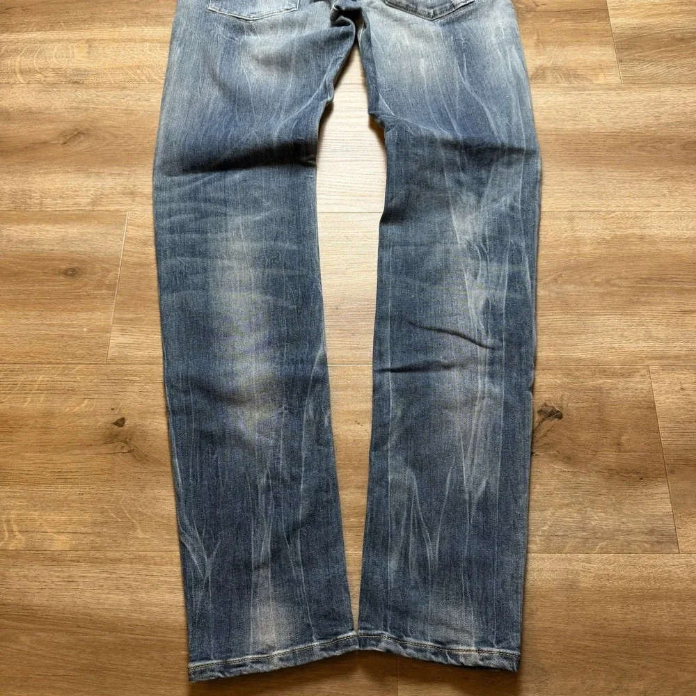 Diesel Sleenker‎ Jeans Men 30x30 Blue Slim Skinny Stretch Italy Whiskered 069DJ
